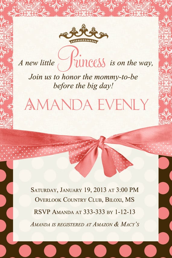 Princess Baby Shower Invitation Templates Free