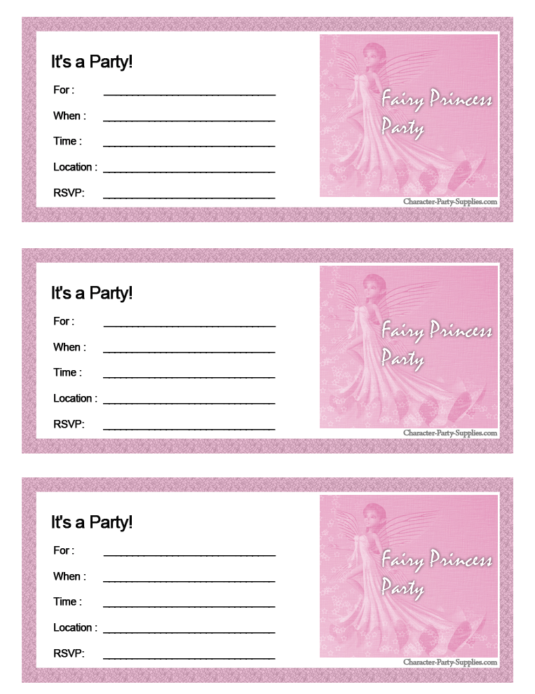 Princess Birthday Invitations Free Printable