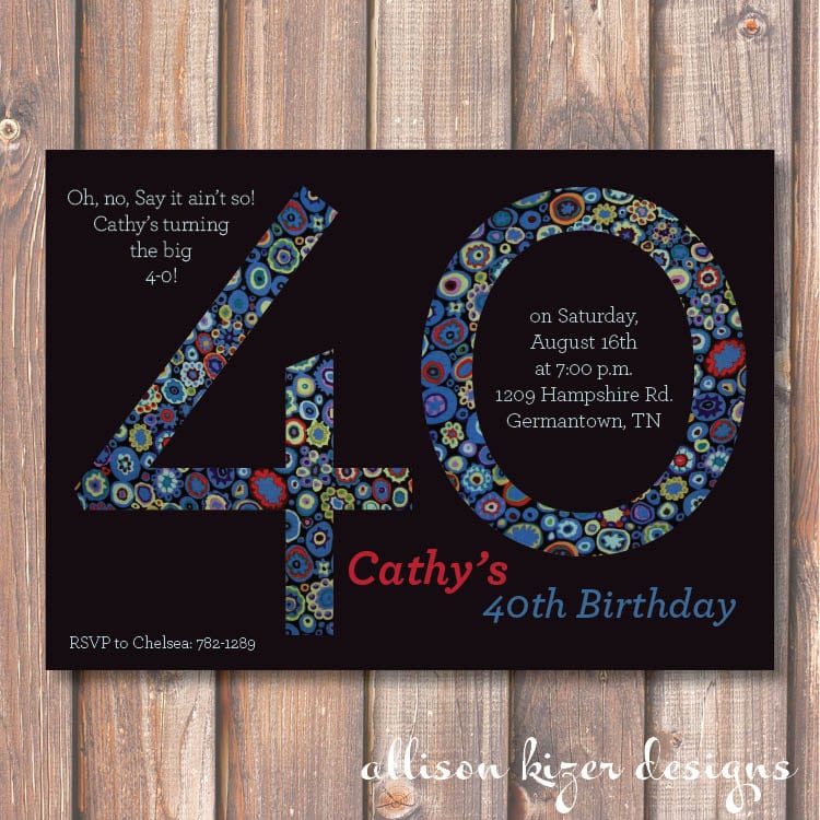 Printable 40th Birthday Invitations