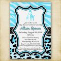 Printable Blue Zebra Themed Invitation
