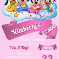Printable Sampes Of Minnie Mouse Baby Shower Invitation