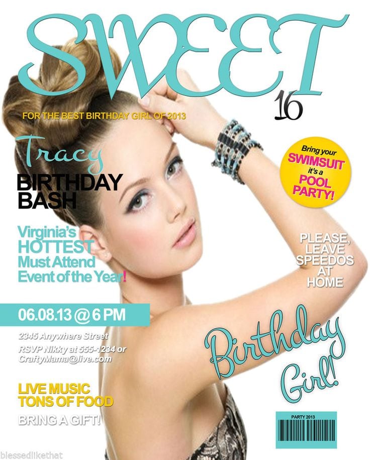 Printable Sweet 16 Party Invitations