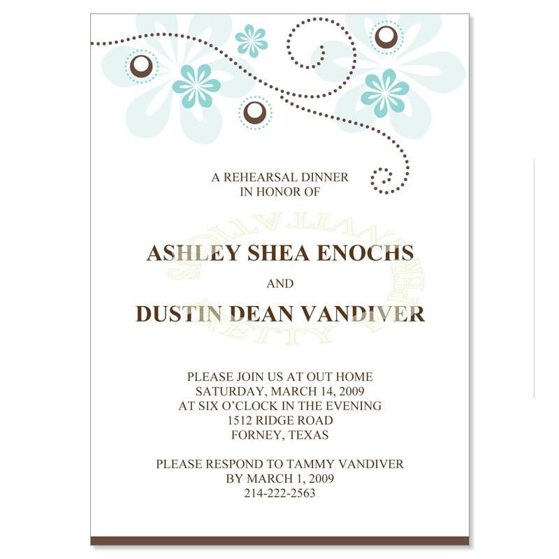 Rehearsal Dinner Invitation Template Free