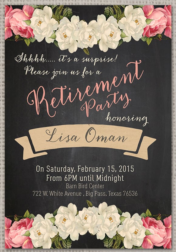 Retirement Party Invitation Template Printable