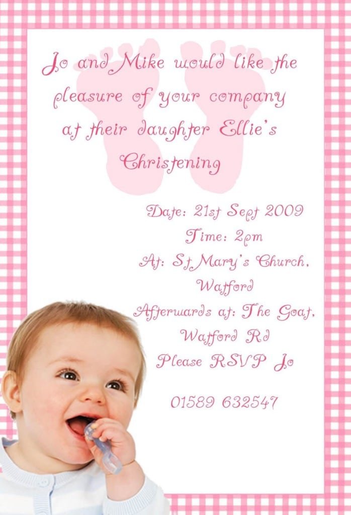 Sample Invitation For Baby Girl Christening