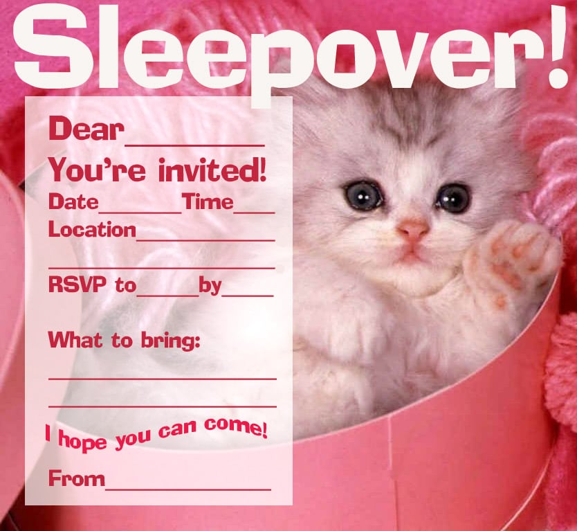 Sleepover Invitation Free Printable