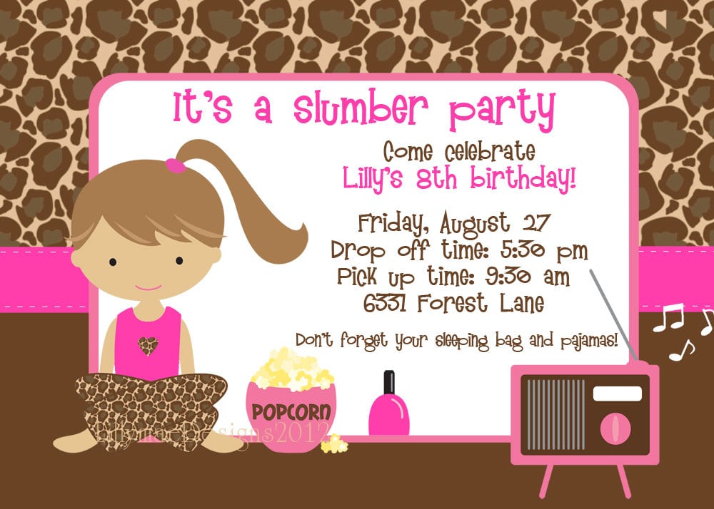 Slumber Party Invitation Slumber Party Invitation
