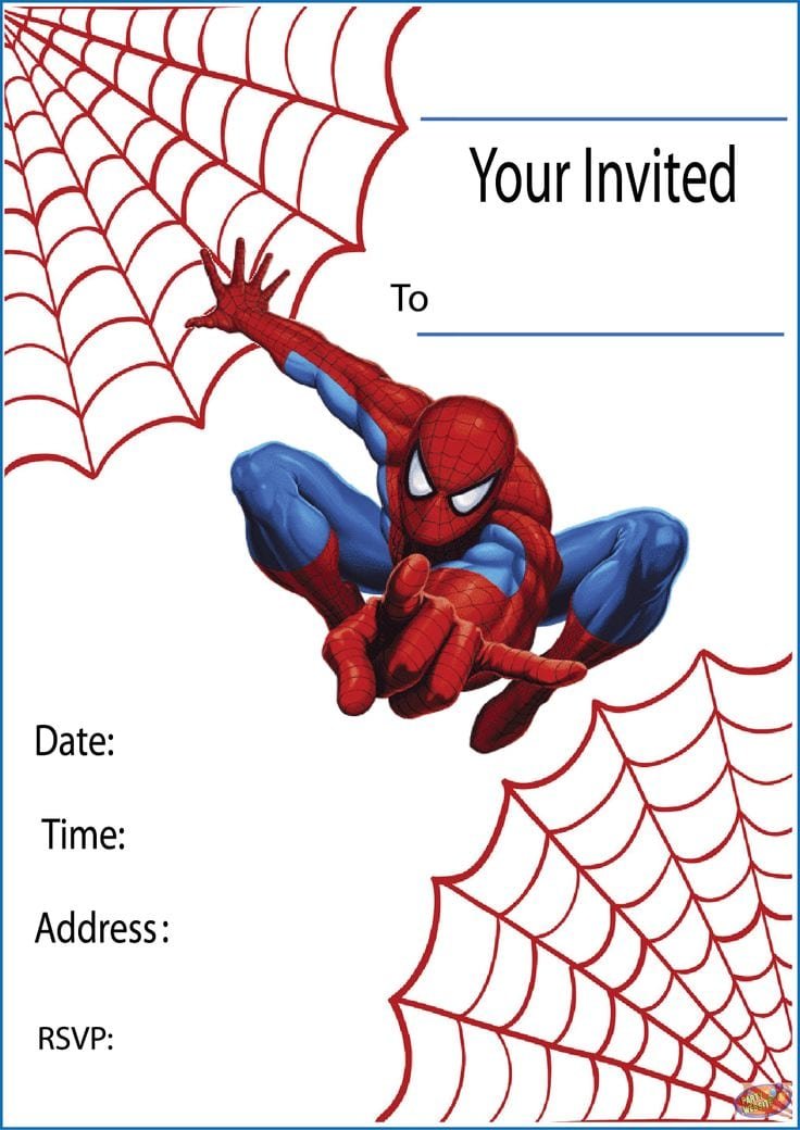 Spiderman Birthday Invitations