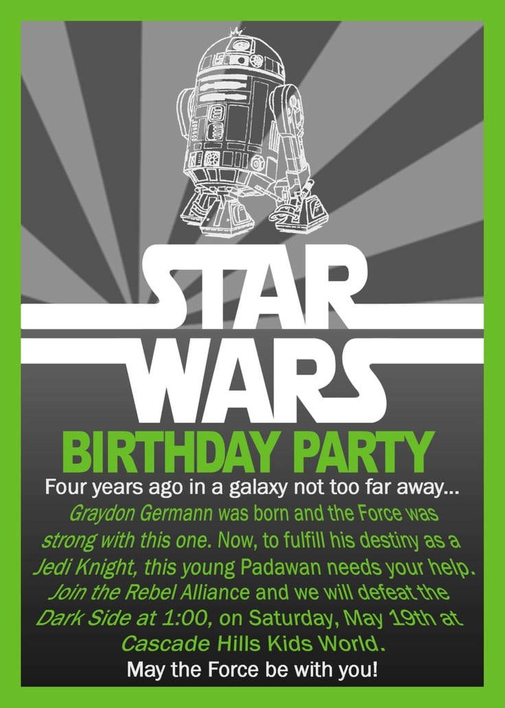 Free Printable Star Wars Invitation