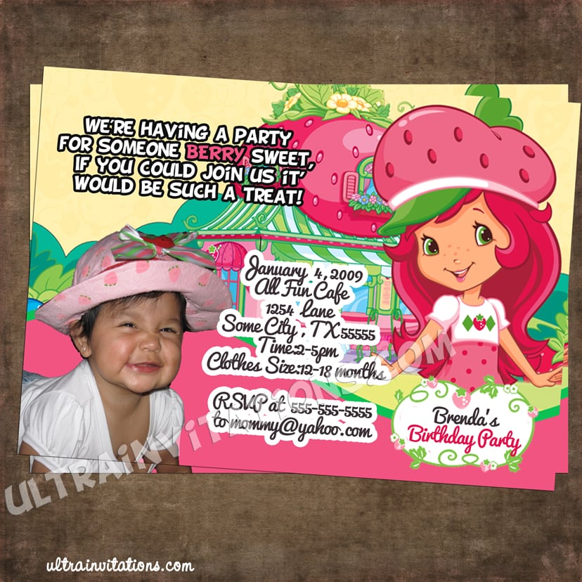 Strawberry Shortcake Birthday Invitation Wording