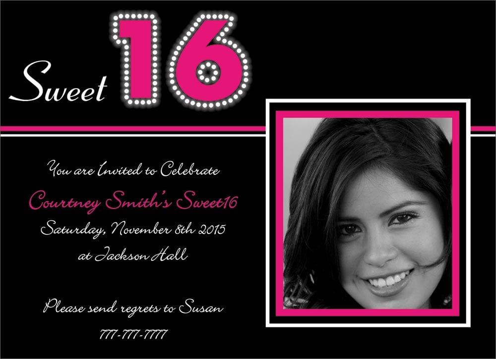 Sweet Sixteen Invitation Designs