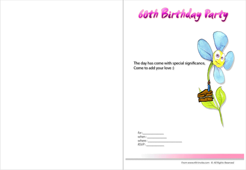 60th Birthday Party Invitation Template