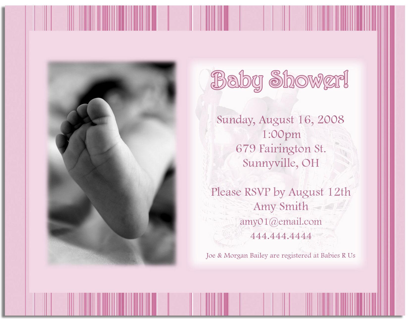 Baby Girl Shower Invitation Wording Examples
