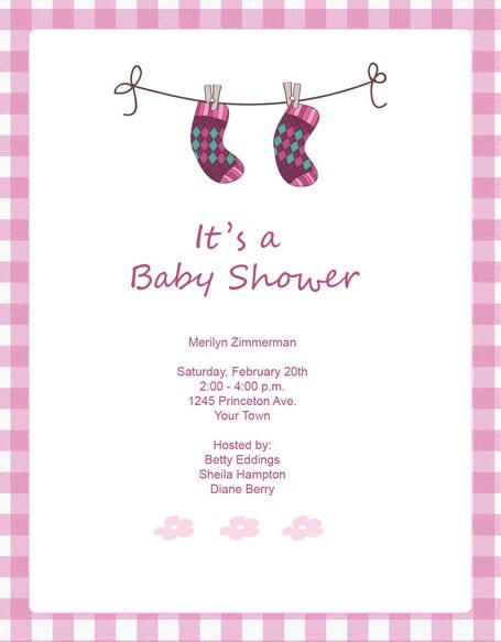 Baby Girl Shower Invitations Templates