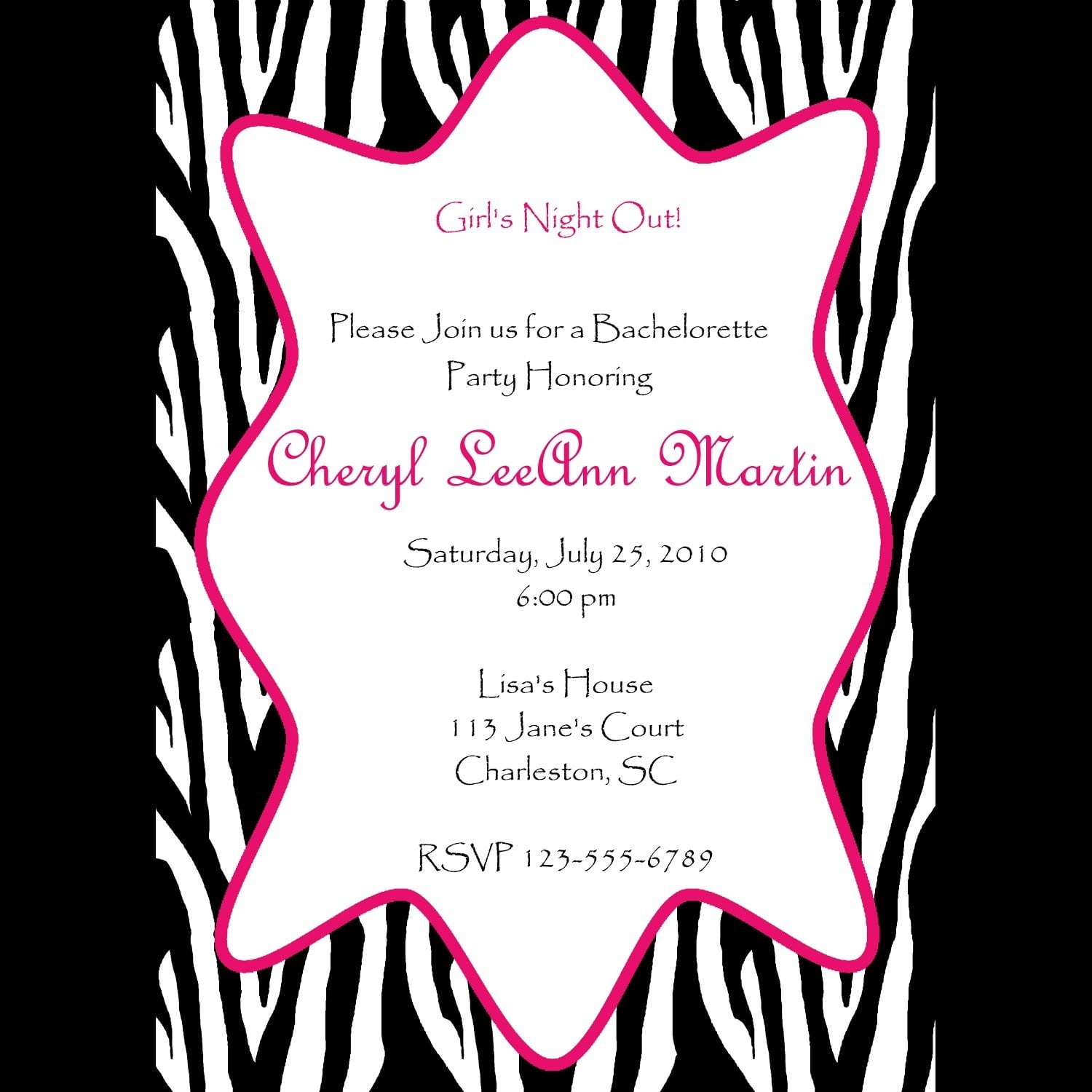 Bachelorette 2014 Invitation Word