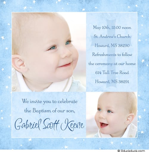Baptism And Birthday Invitation Card