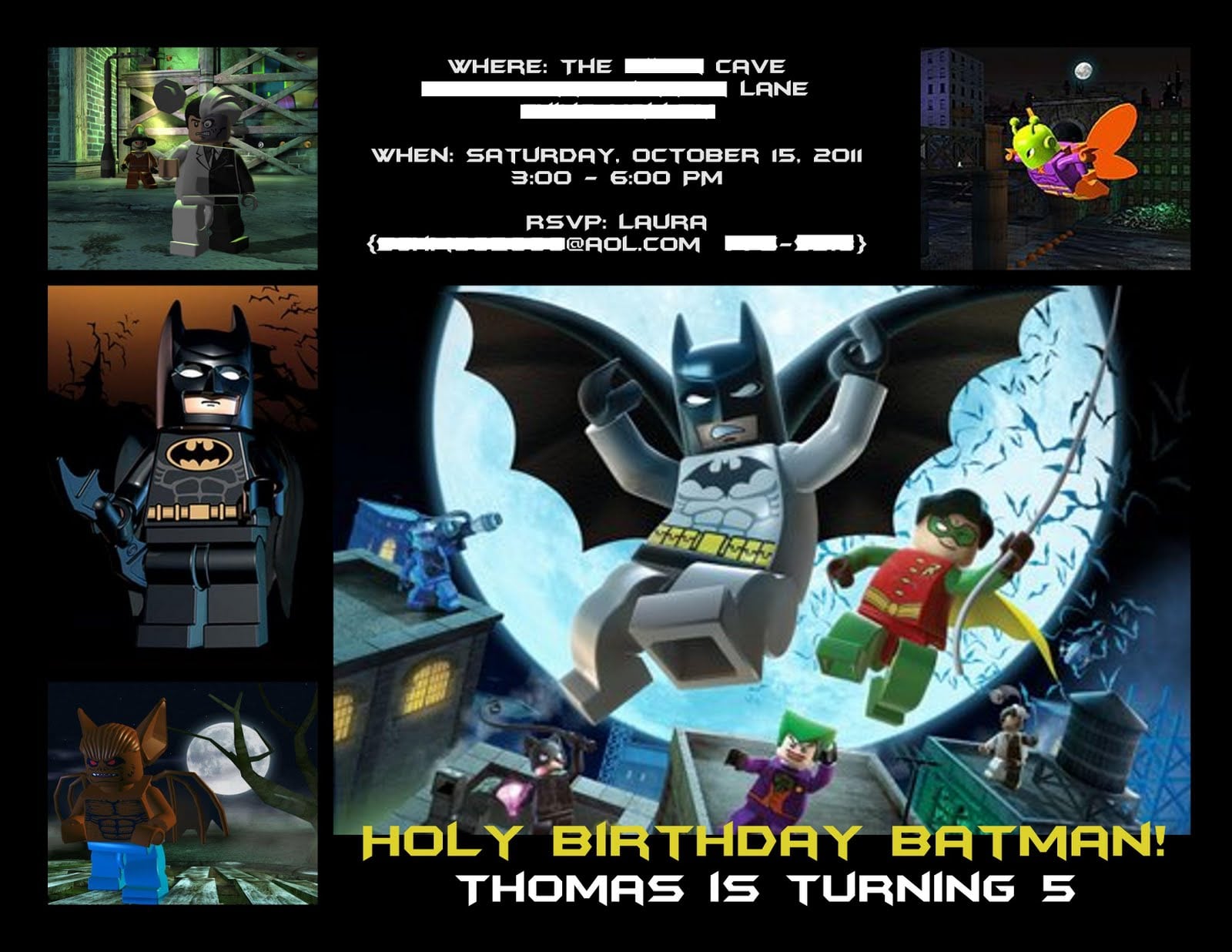 Batman Lego Birthday Invitation Free