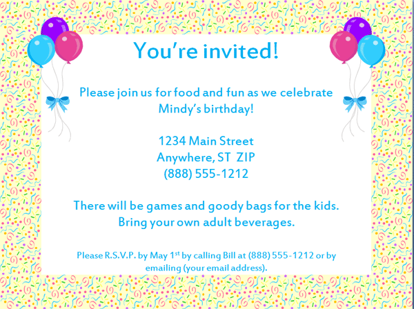 Birthday Invitation Card Template