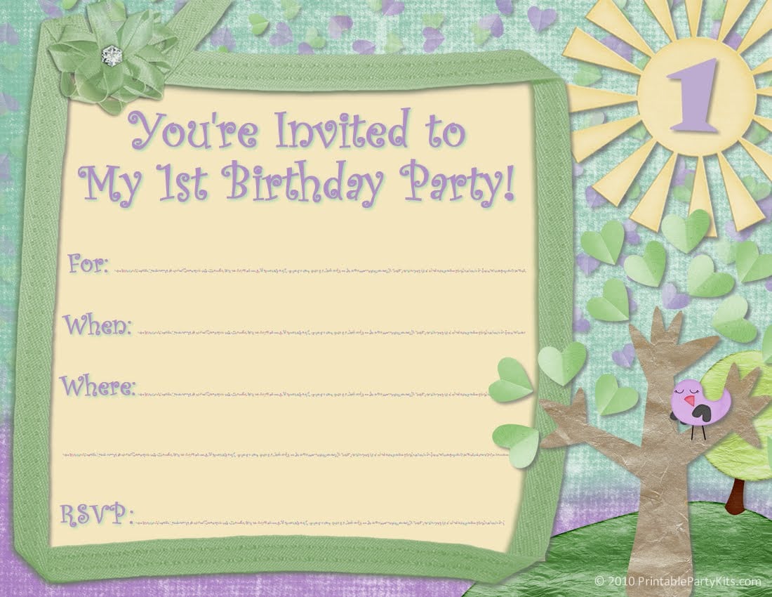 Birthday Invitation Cards For Kids Printable