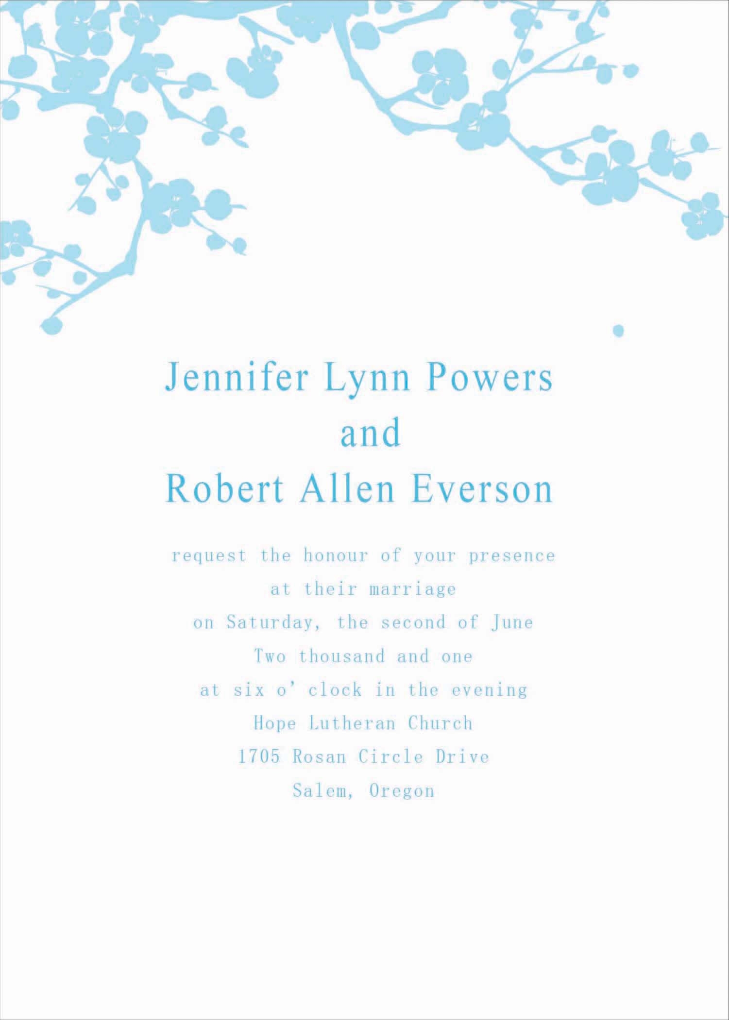 Blank Wedding Invitation Template