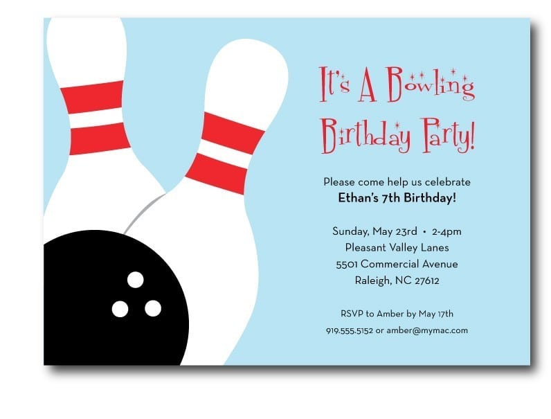 Bowling Themed Birthday Party Invitations Bowling Themed Birthday Party Invitations