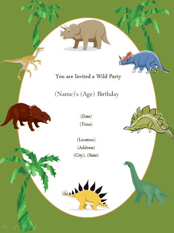 Dinosaur Invitation Template