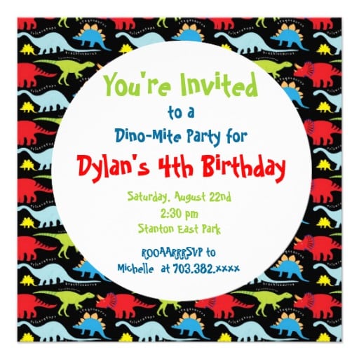 Dinosaur Party Invitation Template