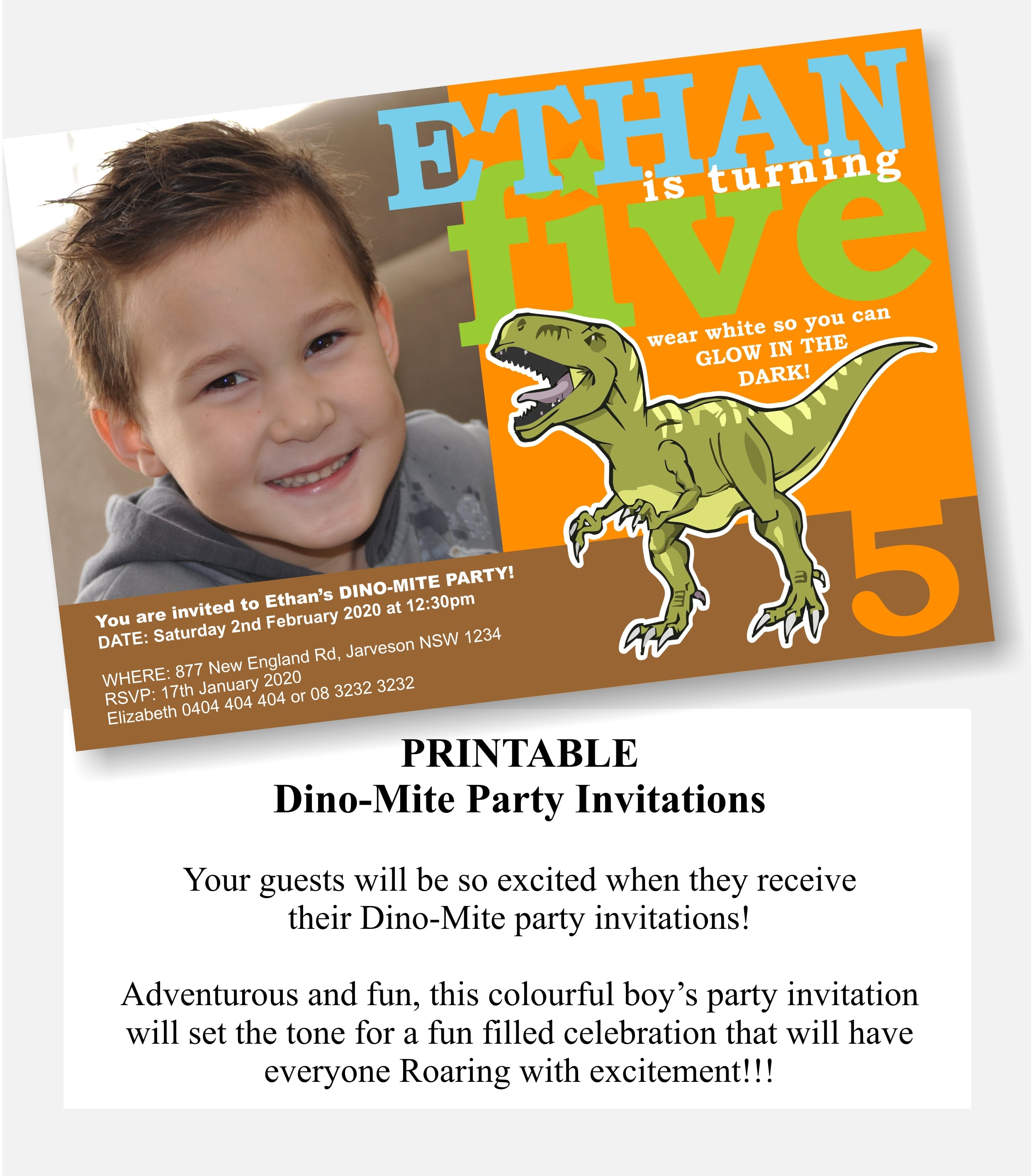 Dinosaur Party Invitation Template Free