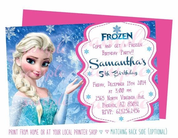 Disney Frozen Party Invitations Printable