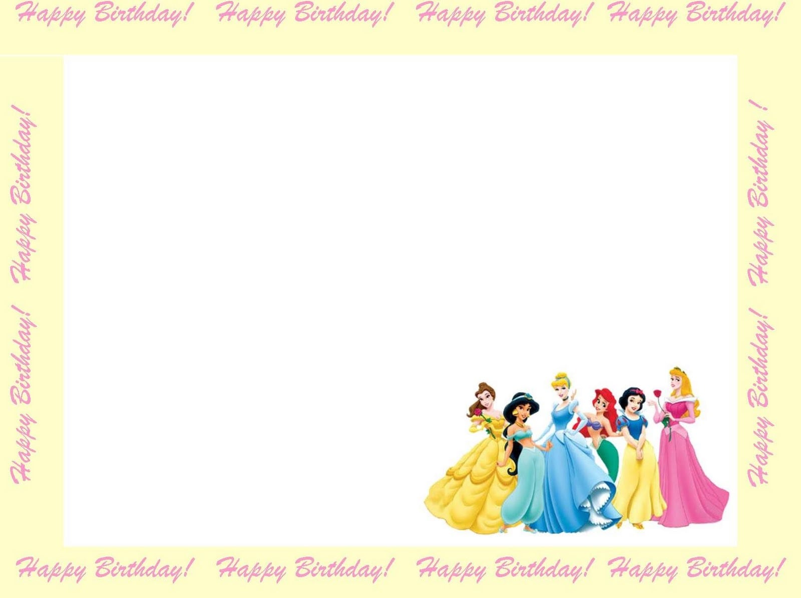 Disney Princess Invitation Card For Birthday