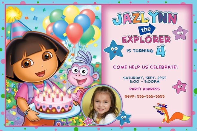 Dora Explorer Invitation Template
