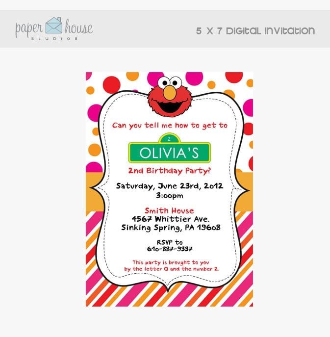 Elmo Birthday Party Invitation Ideas