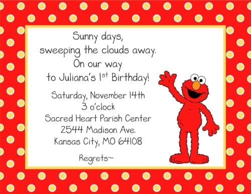 Elmo Birthday Party Invitations