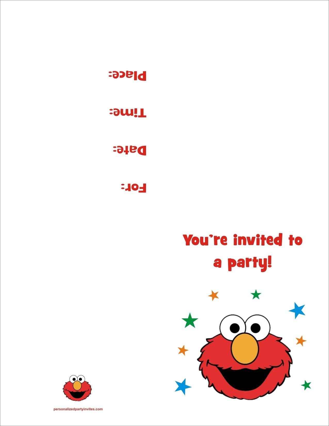 Elmo Birthday Party Invitations Free Printable