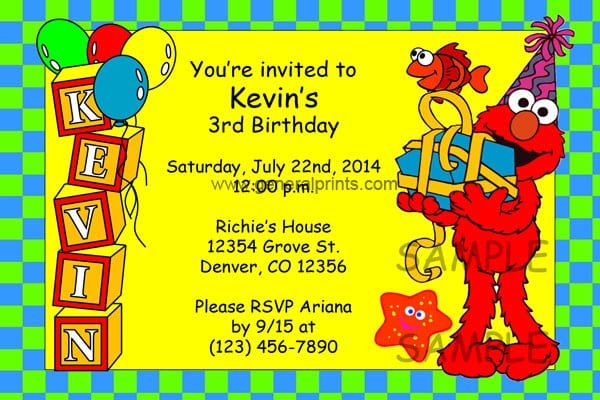 Elmo Printable Invitations Birthday