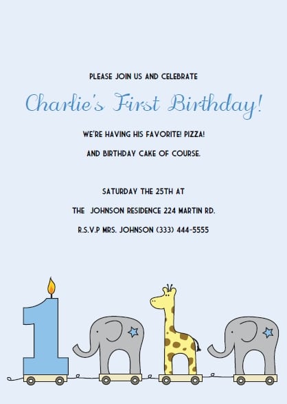 First Birthday Invitation Template Free