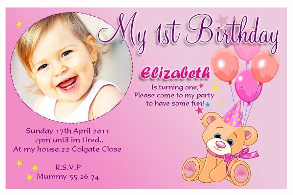 First Birthday Invitation Template Free Download