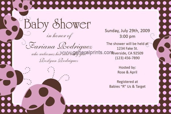 Free Baby Girl Shower Invitation
