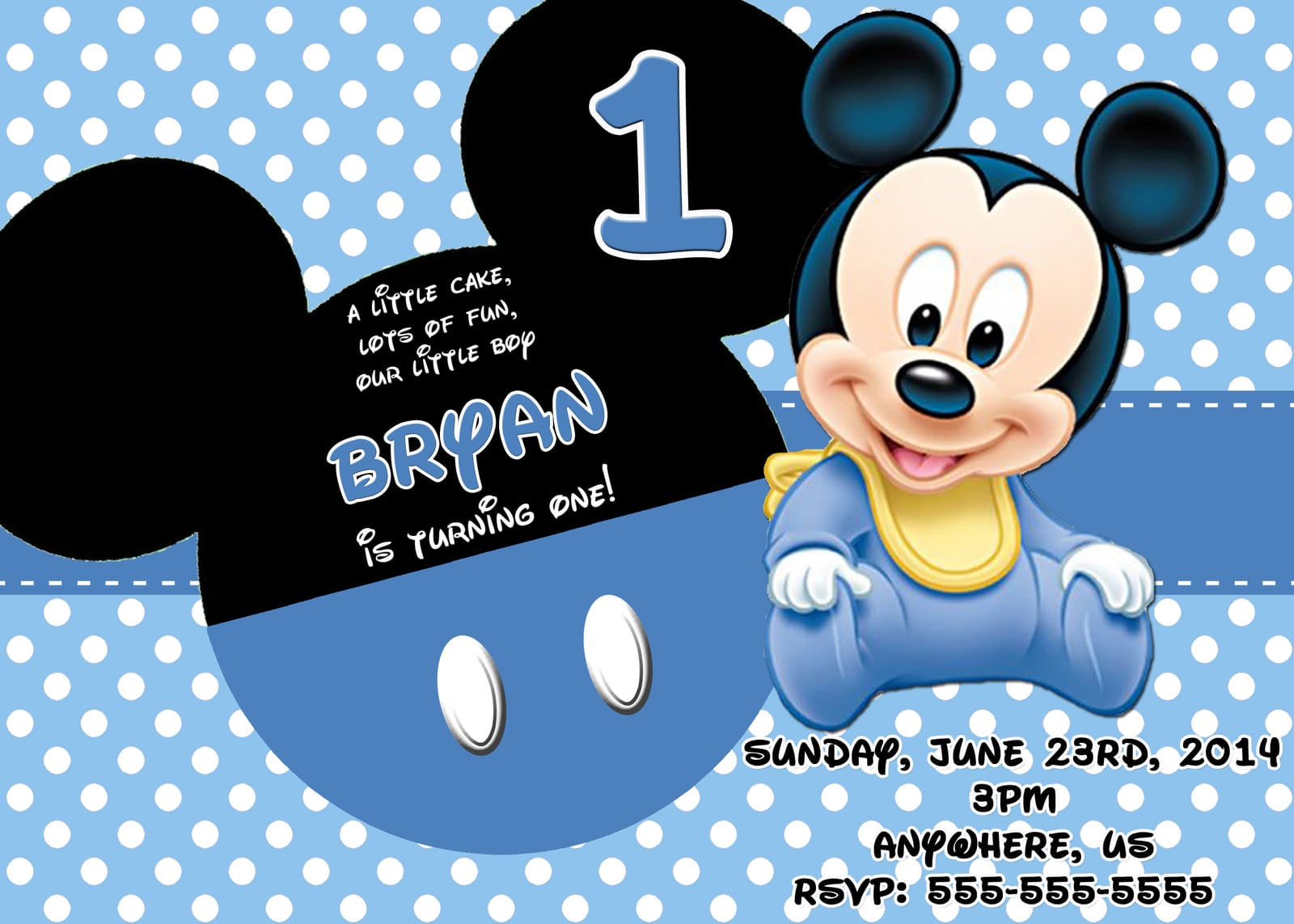 Free Baby Mickey Mouse Invitation Cards