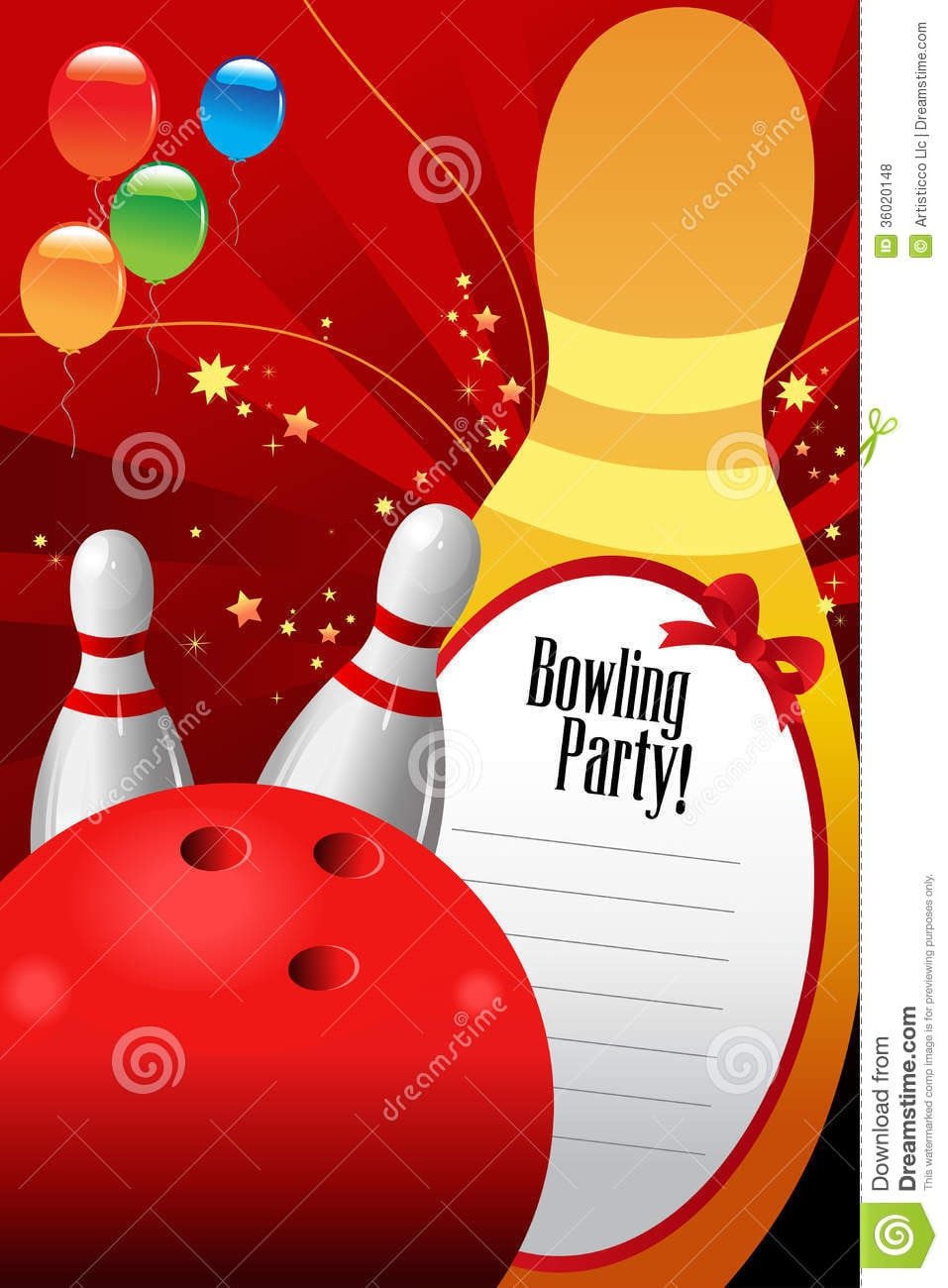 Free Bowling Party Invitation Template
