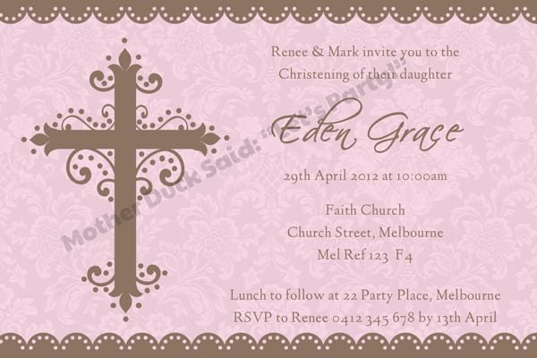 Free Christening Invitation Template Download