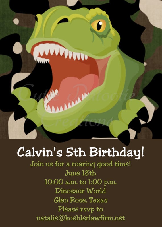 Free Dinosaur Birthday Party Invitation Template