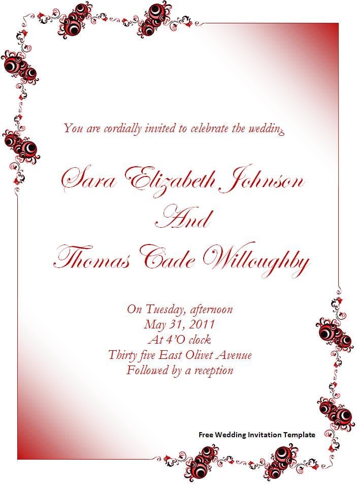 Free Download Wedding Invitation Templates For Email