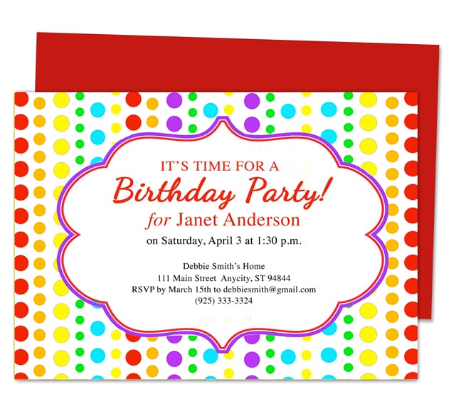 Free Downloadable Birthday Day Pool Party Invitation Free
