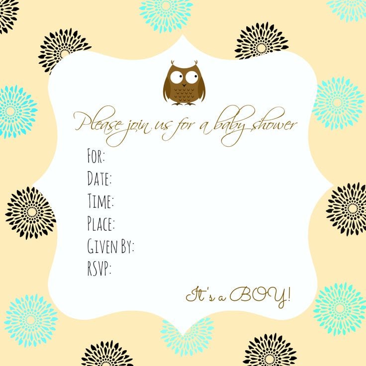 Free Downloadable Boy Baby Shower Invitations