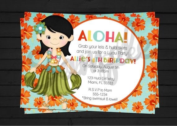 Free Hawaiian Birthday Invitation Templates