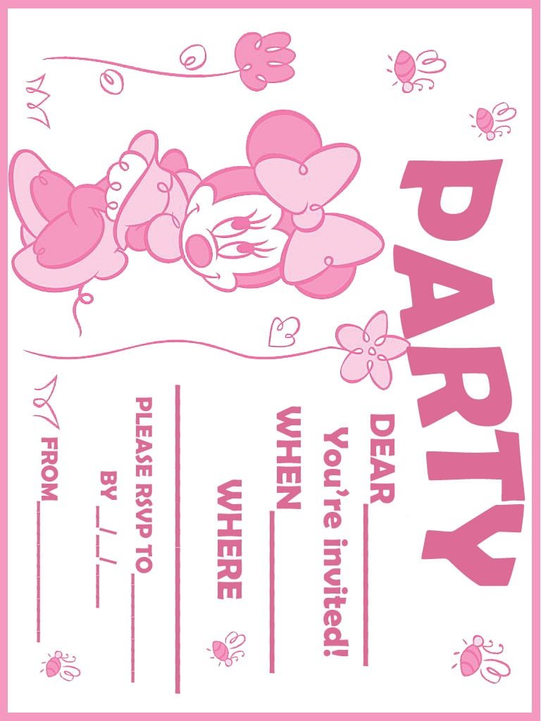 Free Minnie Mouse Birthday Invitations