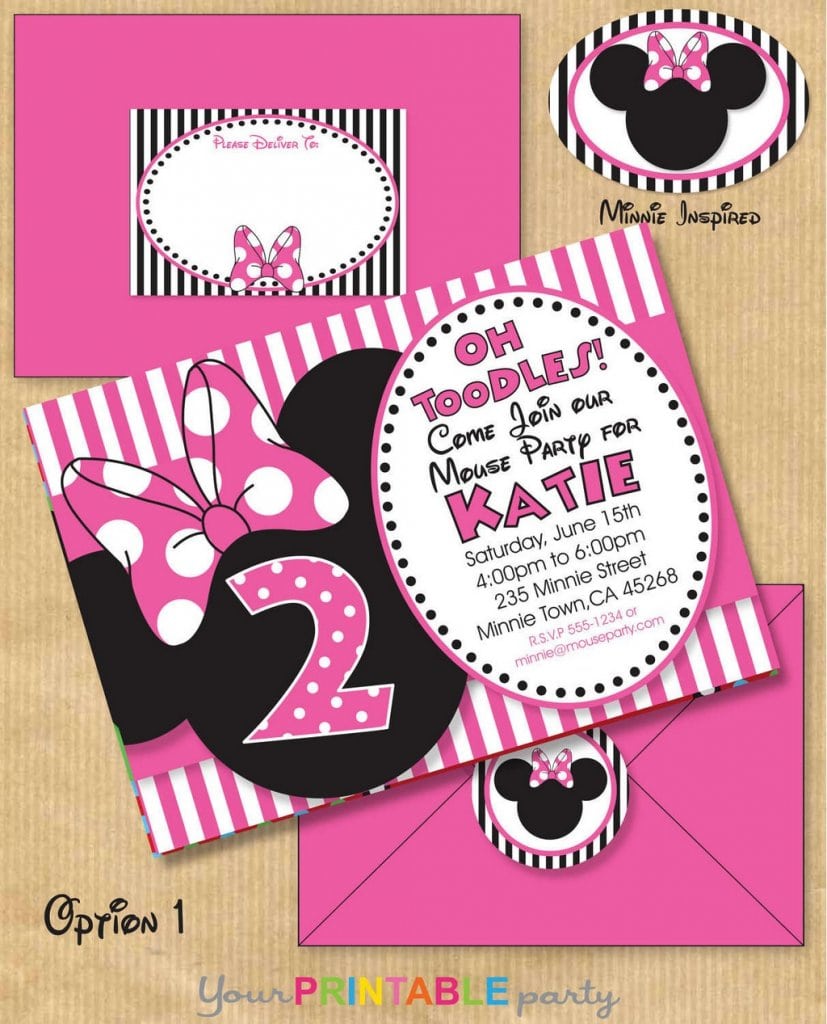 Free Minnie Mouse Photo Invitation Templates