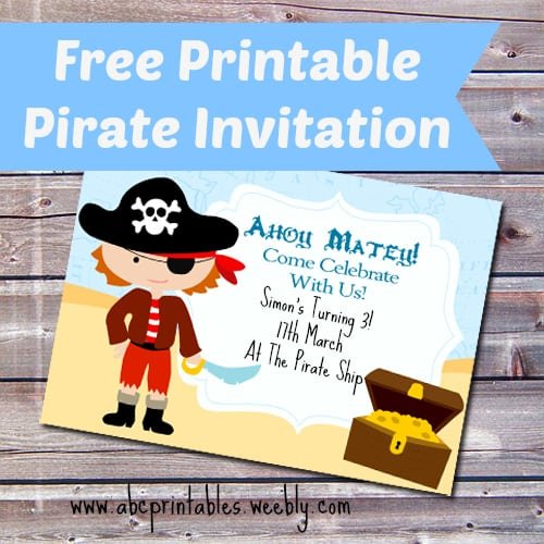 Free Pirate Birthday Party Invitations