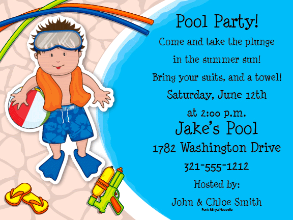 Free Pool Party Invitations